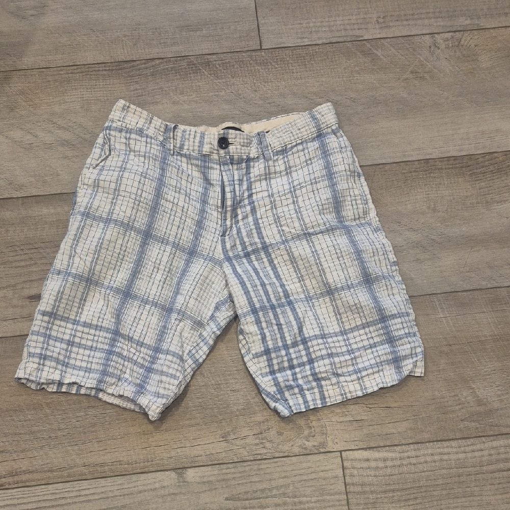 Banana Republic | Blue and White Linen/Cotton Shorts | Men Size 30